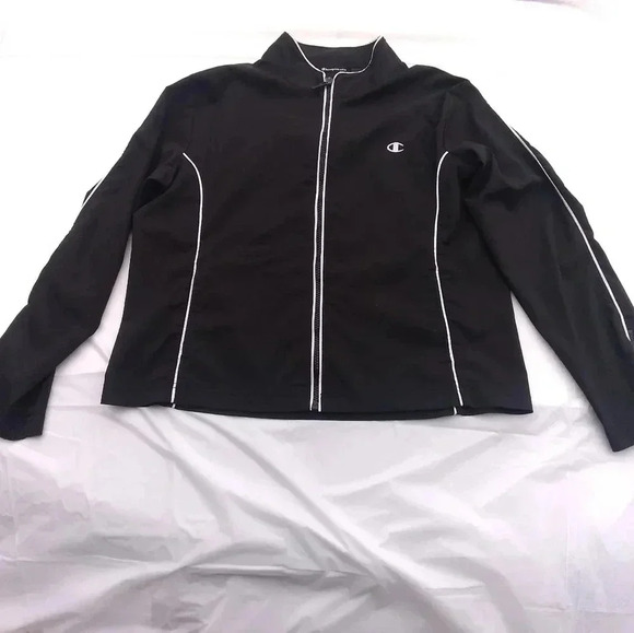 Champion Elite L Black Jacket White Trim Full Zip - Picture 9 of 9